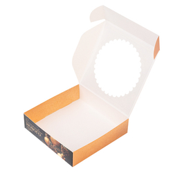 Коробка для печенья "Зимний аромат" с окном, 12*12*3 см