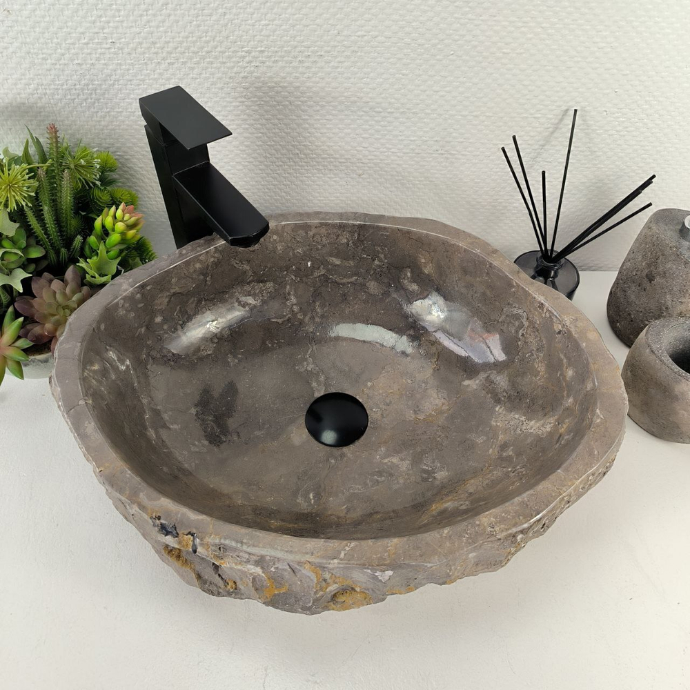 Раковина из мрамора Erozy Grey EM-65524 52*42*15 0887