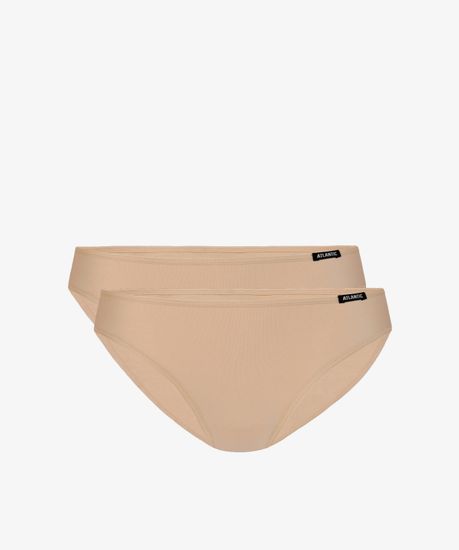 Женские трусы (2 шт.) слипы спорт Atlantic, хлопок, Basic 2BLP-580 бежевые