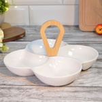 Менажница 4-х секционная с бамбуковой ручкой, 110-0923