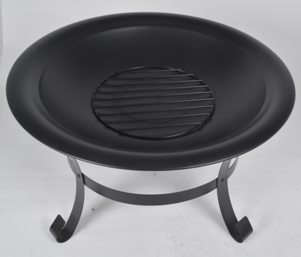 Чаша для костра с черным порошковым покрытием, кочерга в комплекте. Толщина казана 5мм
