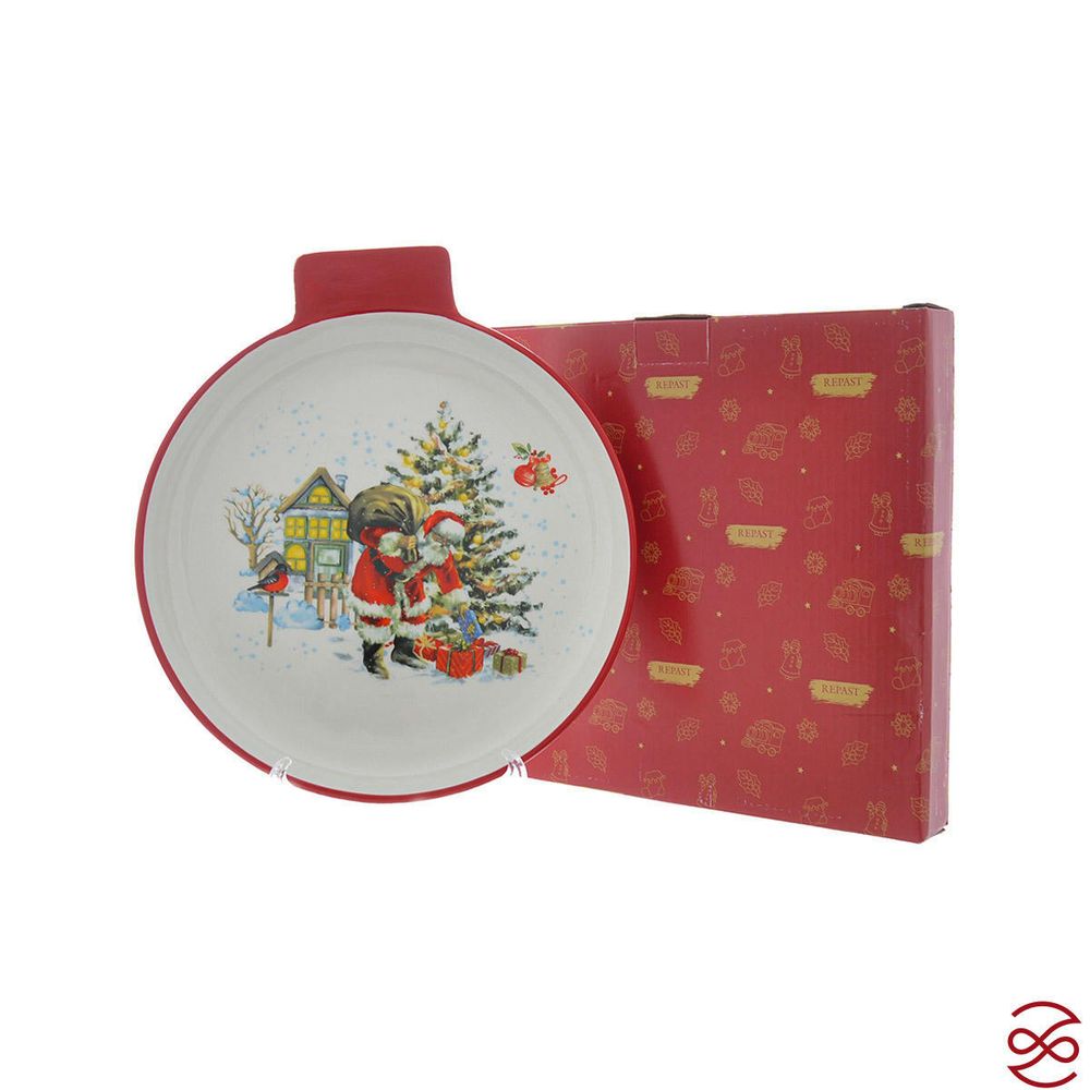 Блюдо сервировочное ёлочная игрушка Repast Санта 26*23*3 см