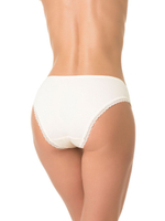 Хлопковые трусики-слипы с обработкой плоским кружевом (Размер: S) (Цвет: красный)