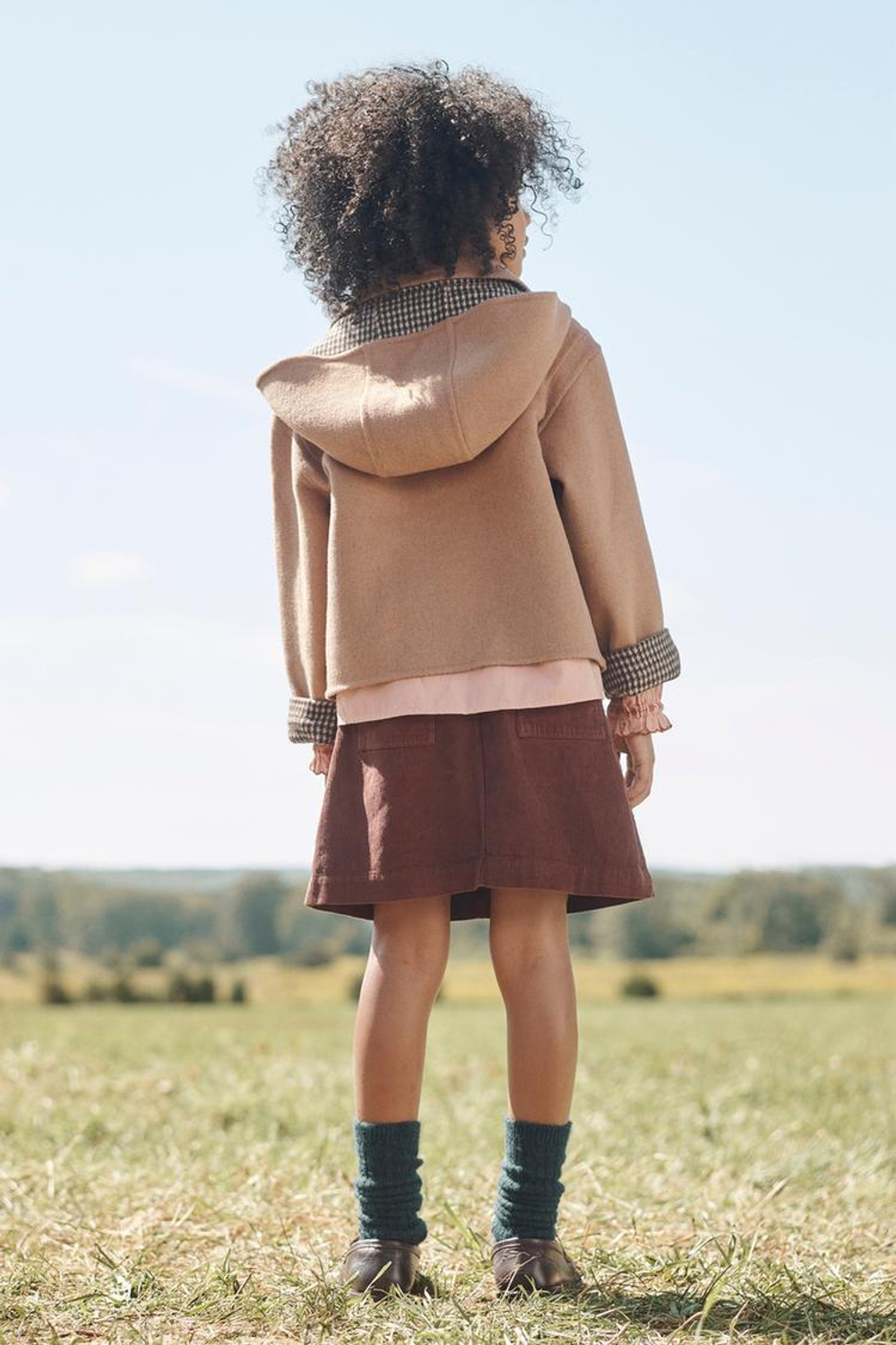 ZARA ПАЛЬТО С КАПЮШОНОМ, РЫЖЕВАТО-КОРИЧНЕВЫЙ