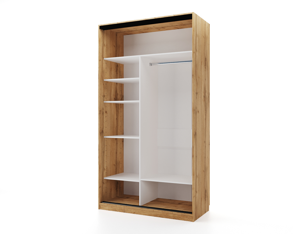 Шкаф-купе МАМА SLIM,125*60, Дуб вотан, Темно-серый