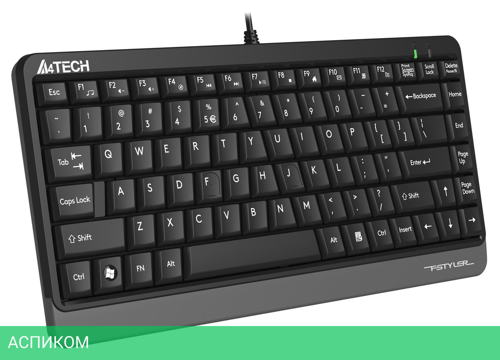 Клавиатура A4Tech Fstyler черный/серый (FKS11)