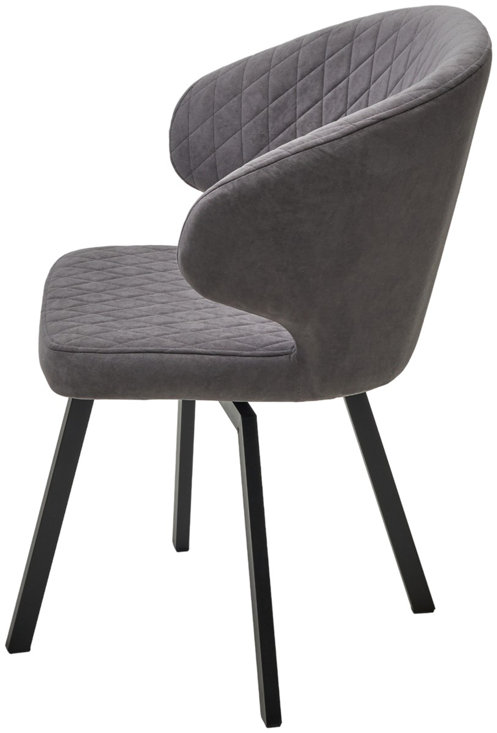 Стул М-City DISAUR Хилтон поворотный на 360 градусов, B28 темно-серый, Велюр, Черный каркас