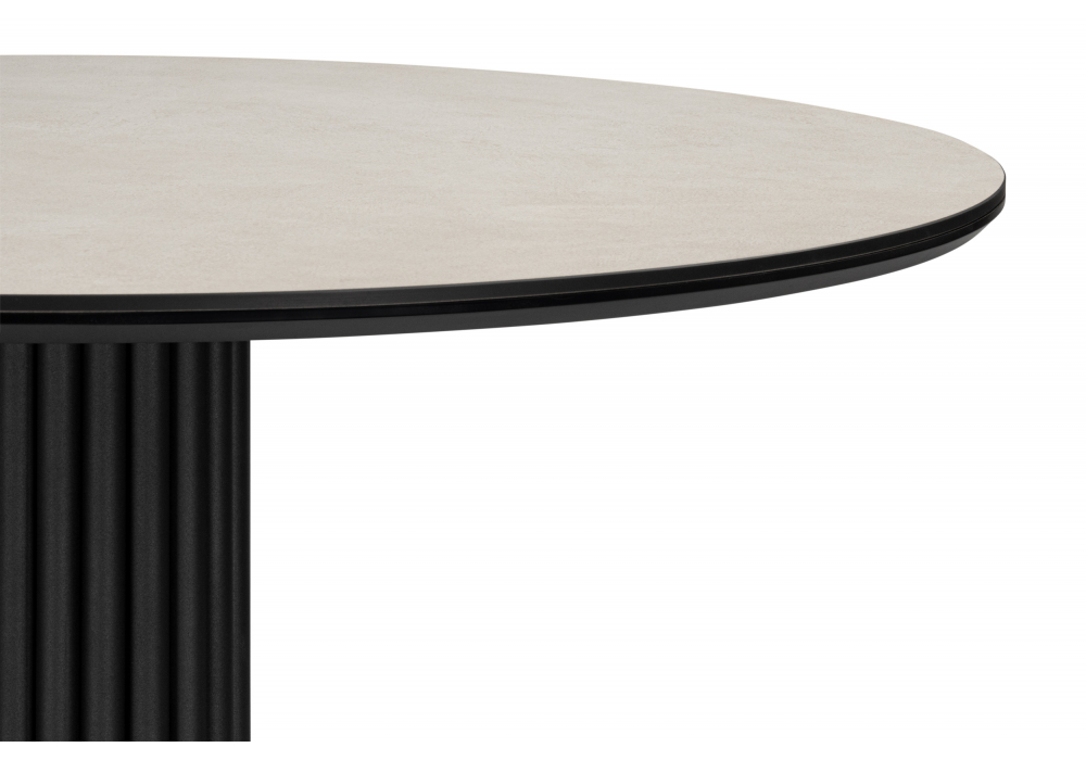 Керамический стол Woodville Кэмерон 110 krater perla repose, черный, ножки черные