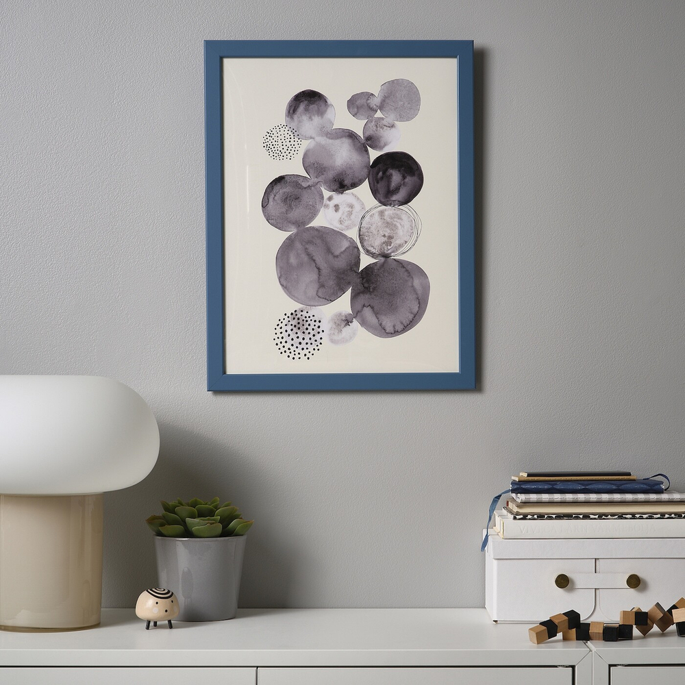 IKEA FISKBO  (ИКЕА ФИСКБО)  -  Рамка, темно-серо-голубая, 30x40 см