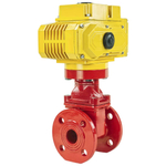 Wedge gate valve 30c939r red Elephant-GGG50-EPDM-F4-RED PSI232 class 150 T≤230-248°F flange connection, with rubber lined wedge EPDM, electric actuator Elephant MT-110/220, 110/220V