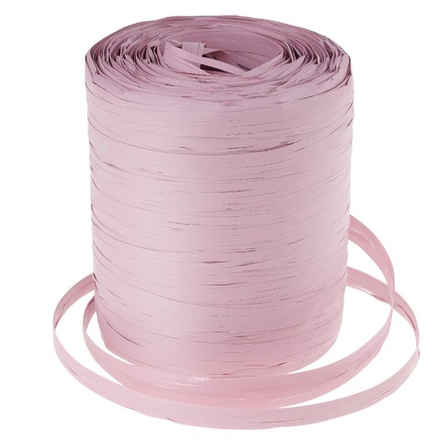 Рафия искусственная 15ммx200м Светло-розовый