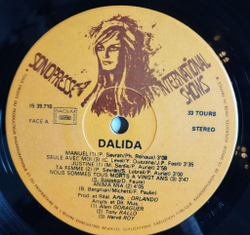 Винтажная виниловая пластинка LP Dalida Manuel (France 1974)