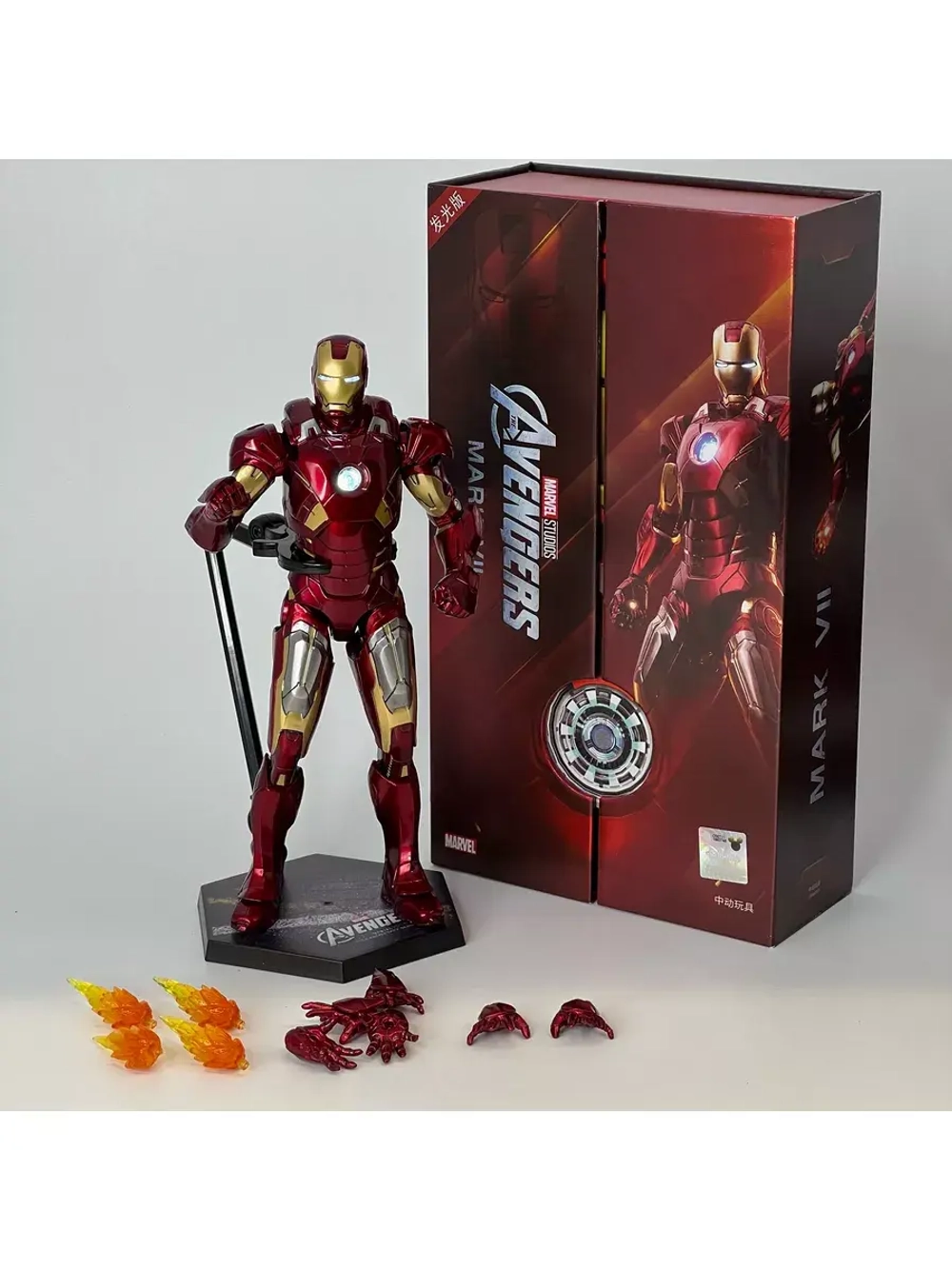 Фигурка Железный человек Marvel ZD Toys 1907-07 Mark 7 свет