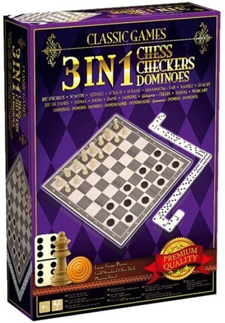 Набор игр 3 в 1 - "Шахматы, шашки, домино"