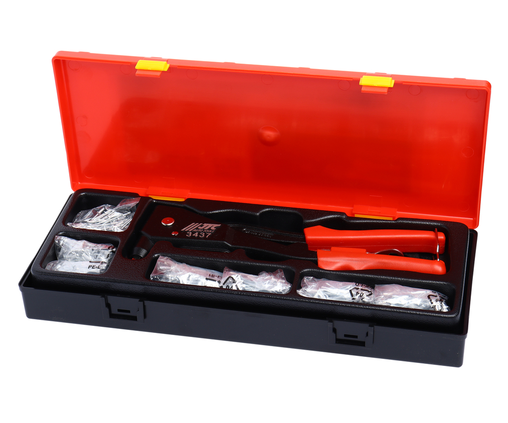 Заклепочник ручной вытяжной с набором заклепок JTC