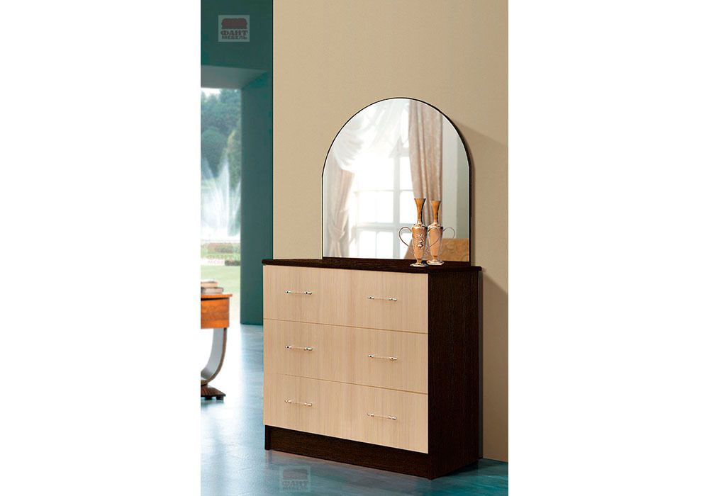 Комод с зеркалом "Фант" (венге/млечный дуб), ЛДСП, Фант-мебель, г. Волжск