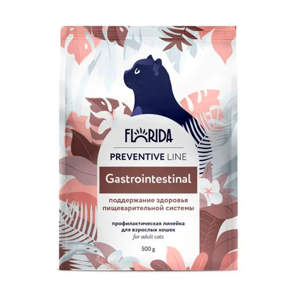 Сухой корм FLORIDA Gastrointestinal при заболеваниях ЖКТ у кошек 500 г (Флорида Гастроинт)