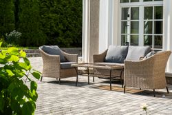 "Овьедо" лаунж-зона из искусственного ротанга на 4 персоны, цвет соломенный