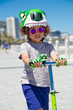 Шлем защитный детский Crazy Safety Зелёный Хамелеон - Green Cameleon 2018