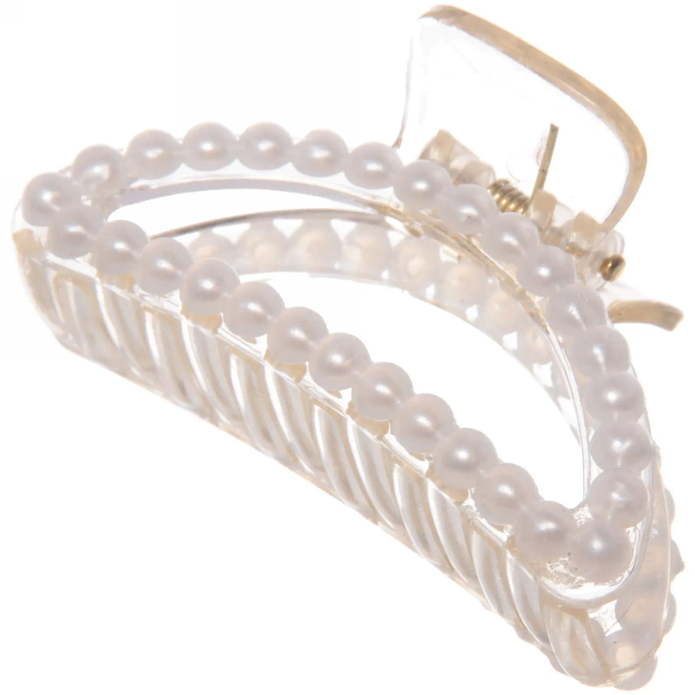 Заколка-краб для волос на блистере «Diana Collection - Olympia», цвет белый, 6см