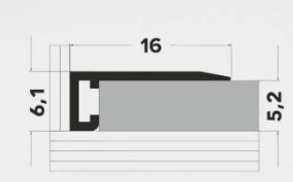 Антиплинтус алюминиевый Апл 01.2700.01л. Серебро матовое 16х6,1х2700мм