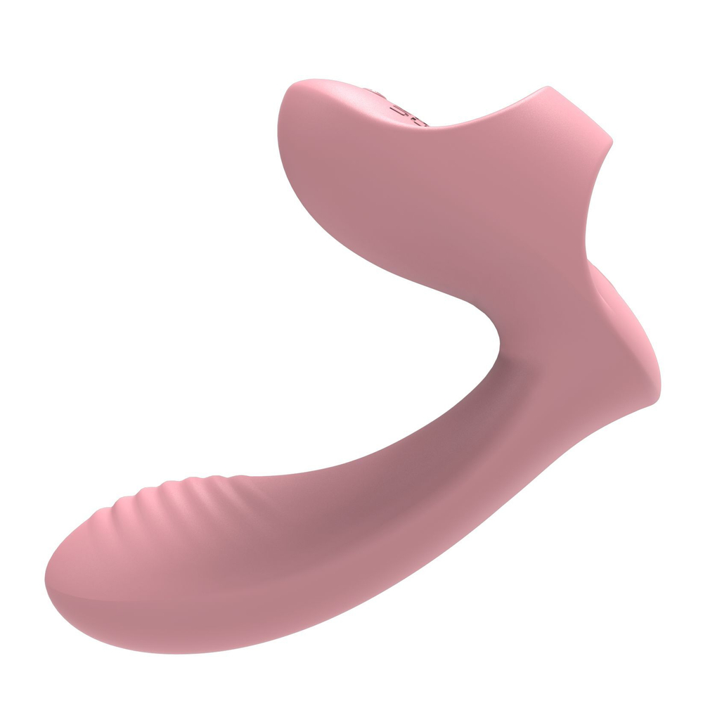 Нежно-розовый вибромассажер с петелькой на палец (Цвет: нежно-розовый)