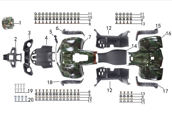 Запчасти к квадроциклу Motax Grizlik 200 LUX. Рис. 6