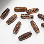 Бусина Дзи "Пять глаз" из агата, 29,5*10мм, коричневый