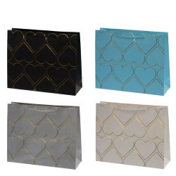 GAEM Пакет подарочный M (бумага 210г/м2, блок 12шт), L32 W10 H26 см, 4в.