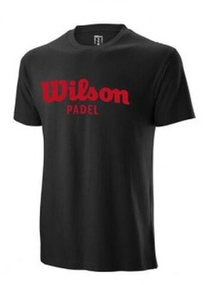 Мужская теннисная футболка Wilson M Padel Script Cotton Tee - black