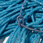 Стразовый шнур, синие кристаллы, 4мм