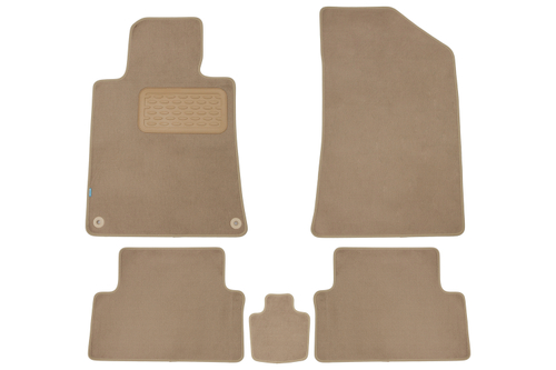 Коврики в салон для PEUGEOT 508 АКПП 2011-2014, 2014-2018, седан, 5 шт. (текстиль, бежевые) KLEVER04382022112KH