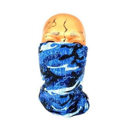 Бафф-Buff-Бандана теплая Камуфляж сине-черно-белый