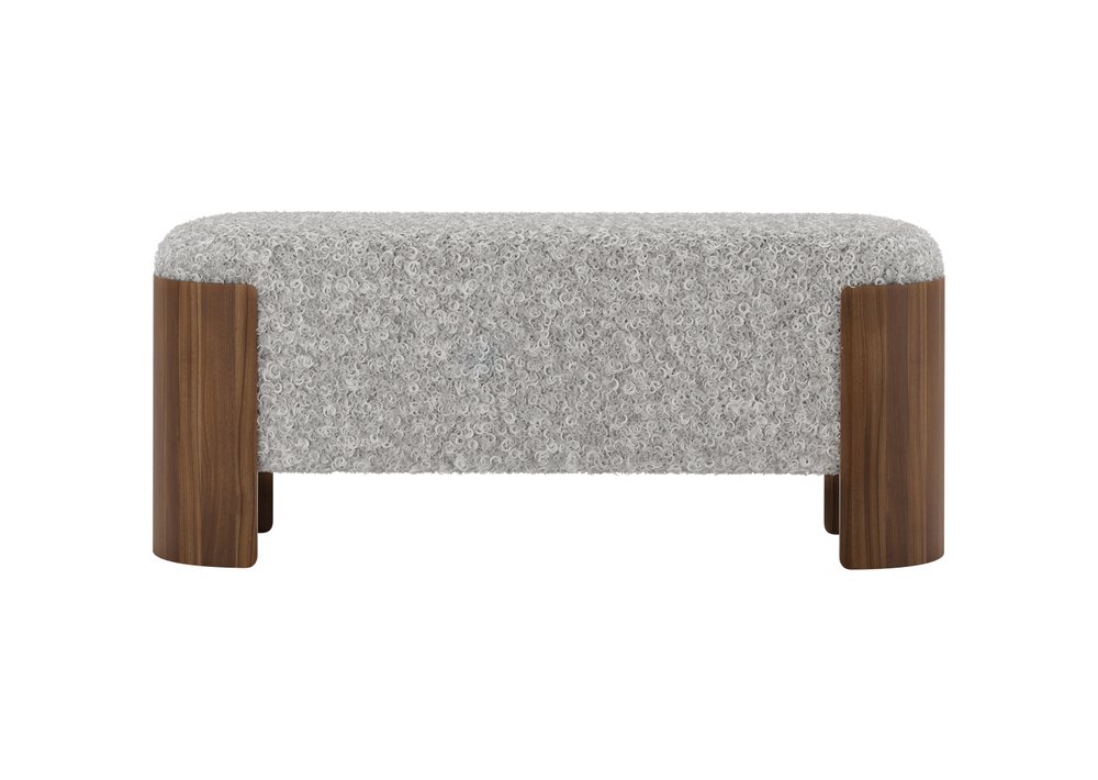 Банкетка Lagom 100 см (серебро мех, орех)