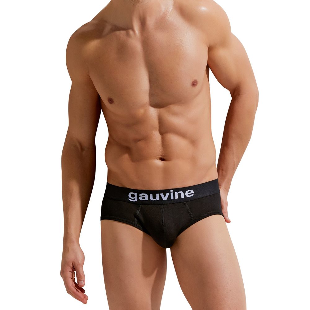 Мужские трусы брифы черные GAUVINE 2006