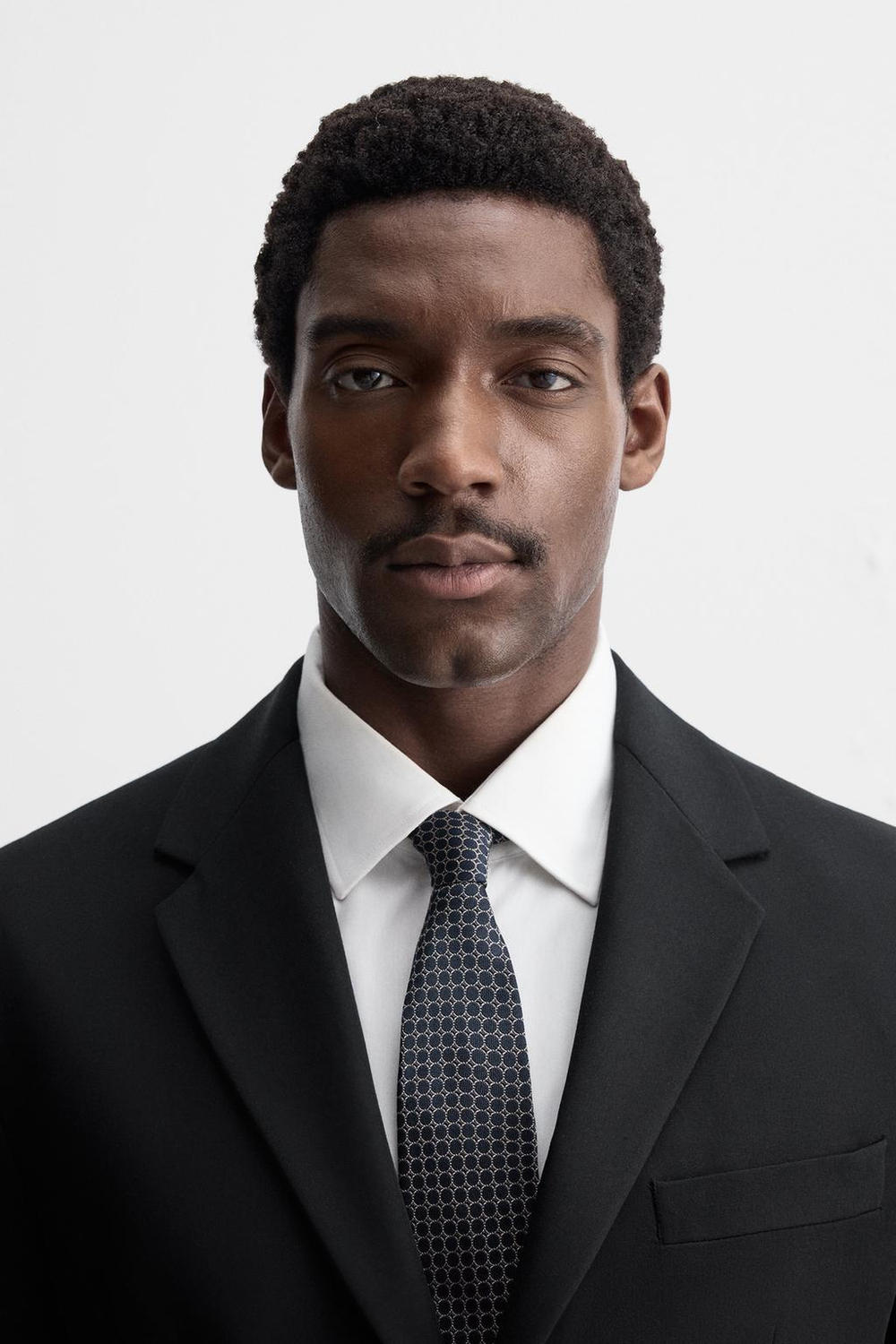 ZARA ГАЛСТУК ЖАККАРДОВЫЙ 100% ШЕЛК, МОРСКОЙ СИНИЙ