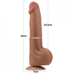 Реалистичный фаллоимитатор Lovetoy King Sized Sliding Skin (29×5,4 см) коричневый с двойной плотностью