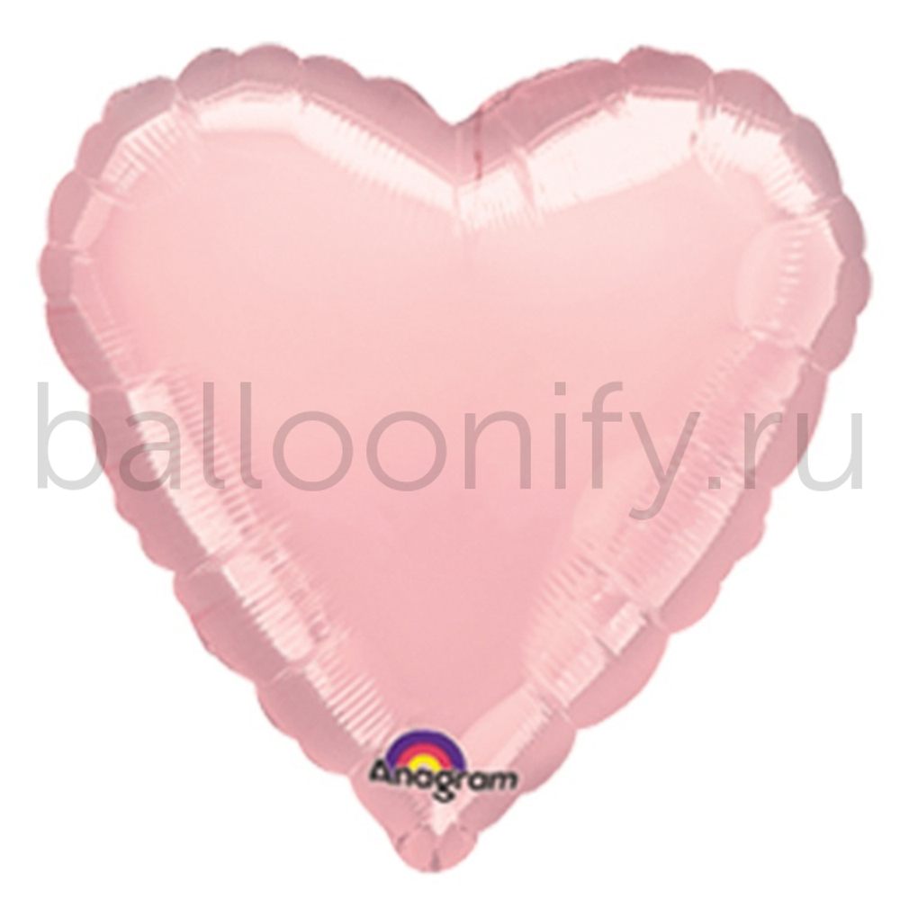 Фольгированная фигура, сердце, 18"/46СМ Металлик Pink