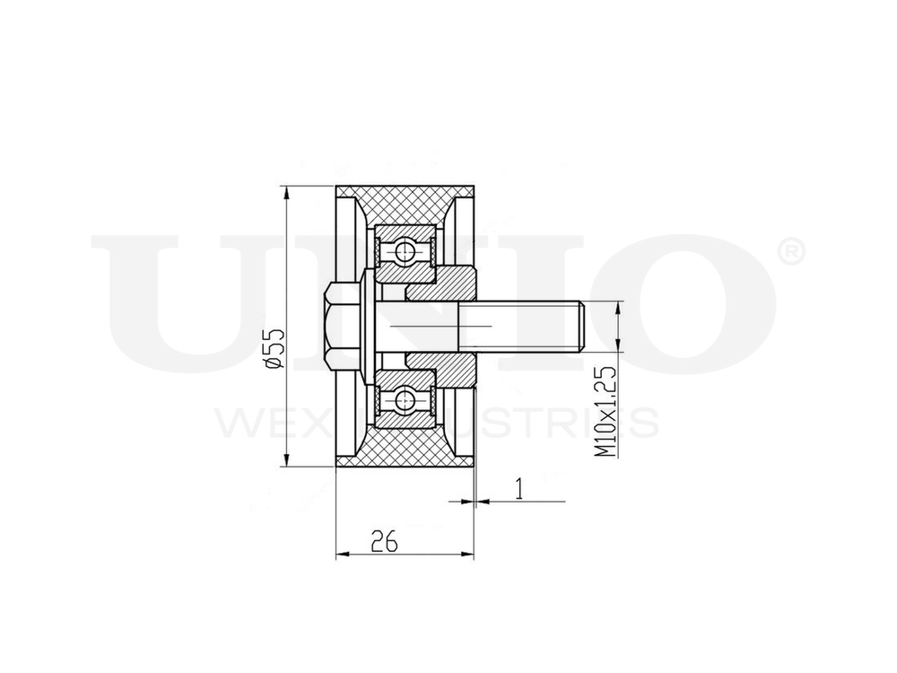 Ролик направляющий приводного ремня UNIO TNS-10198