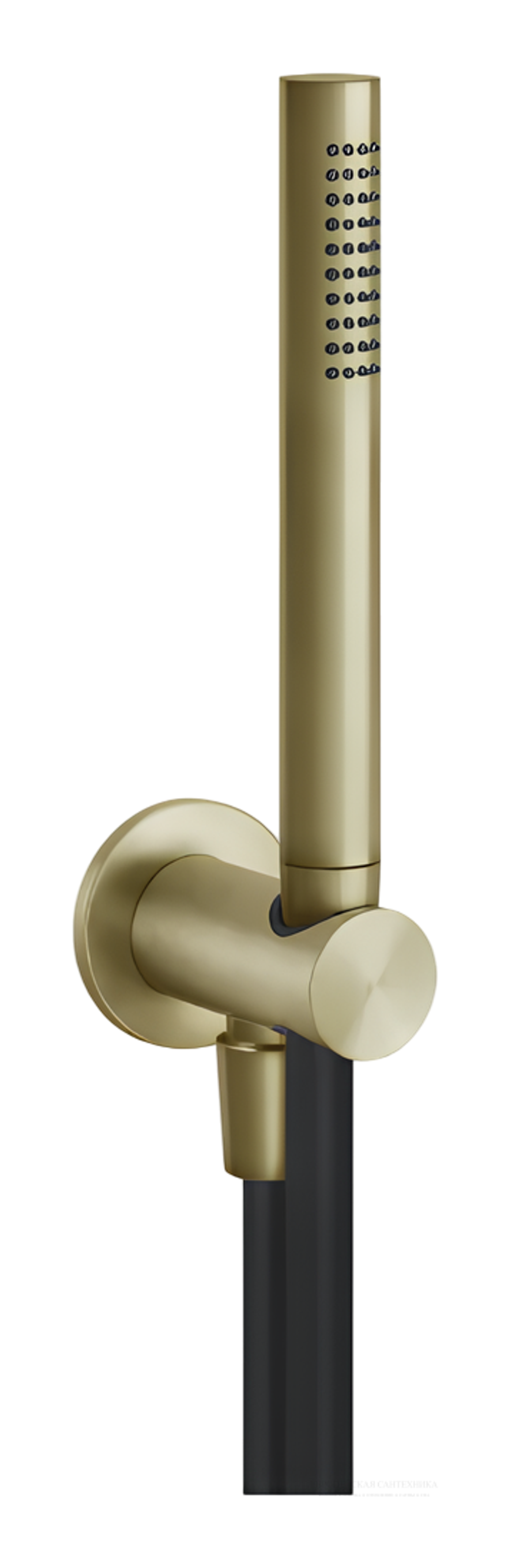 Ручной душ Gessi 316, с шланговым подсоединением и держателем, цвет Brass Brushed PVD