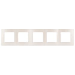 Рамка для розеток и выключателей ЭРА Серия 12 12-5105-15 на 5 постов, Сатин, перламутр
