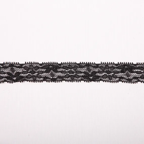 Кружево эластичное чёрное 2 см