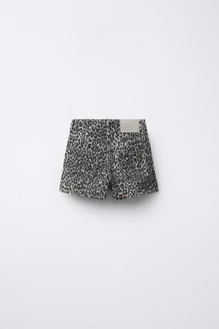 ZARA ЮБКА-ШОРТЫ С АНИМАЛИСТИЧЕСКИМ ПРИНТОМ, КОРИЧНЕВЫЙ