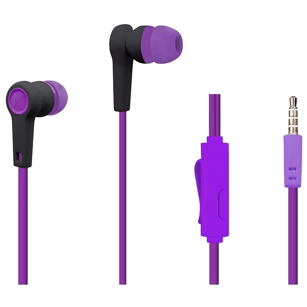 Наушники WALKER H330, микрофон, кнопка ответа, фиолетовый