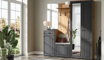 Прихожая Лацио Сканди (комод 1дв,зеркало,шкаф 1 дв 1 зеркало)