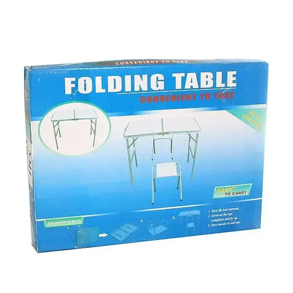 Стол кемпинговый складной 90*60*70см и 2 табуретки, каркас алюминий
