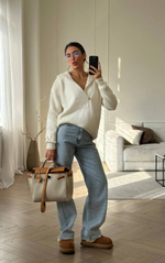 Джемпер с застёжкой TATUM, молочный