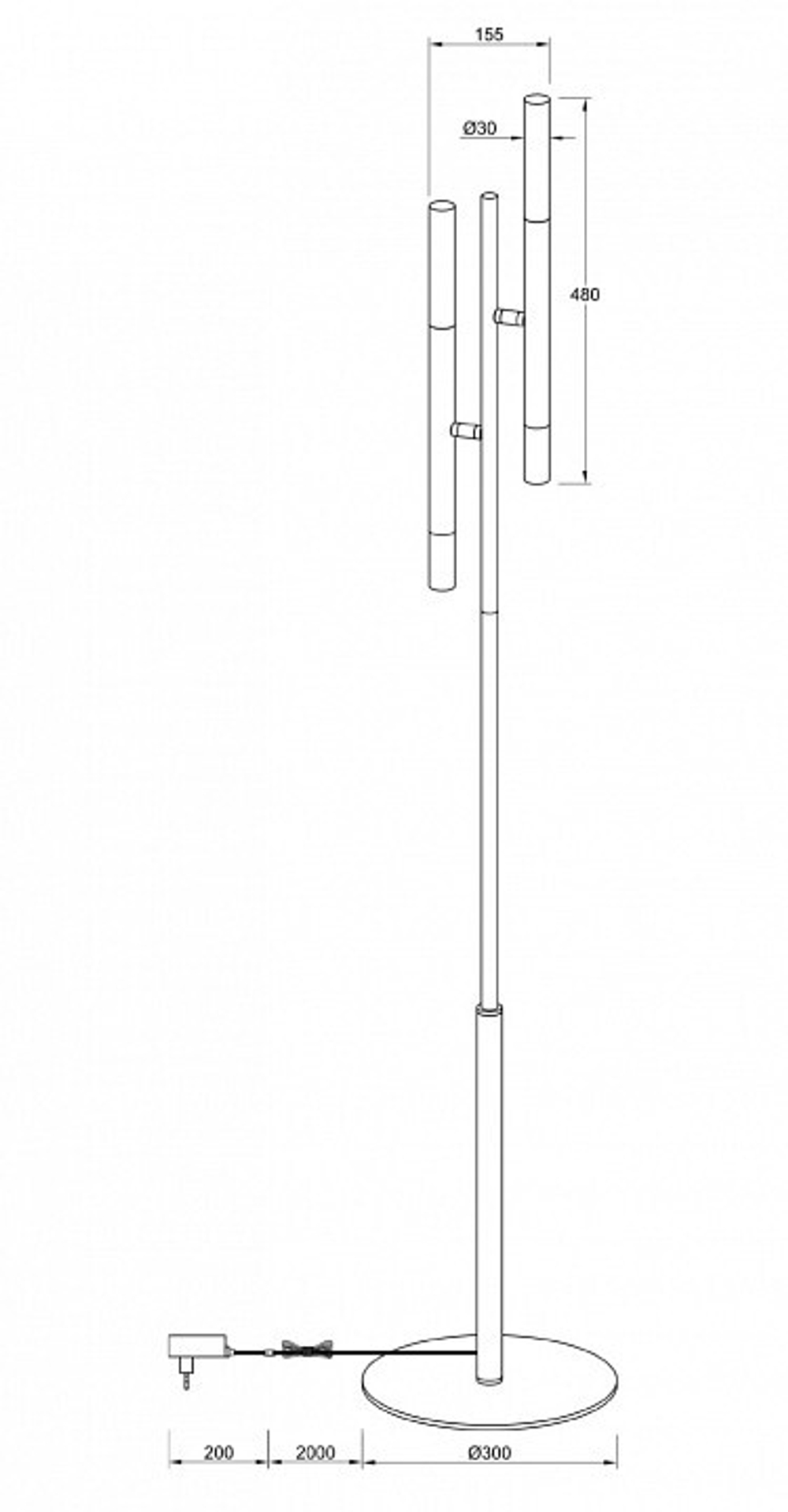 Торшер Maytoni Vigo MOD070FL-02B