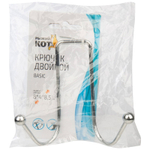 Крючок двойной "Basic" на самоклеящейся основе, хром