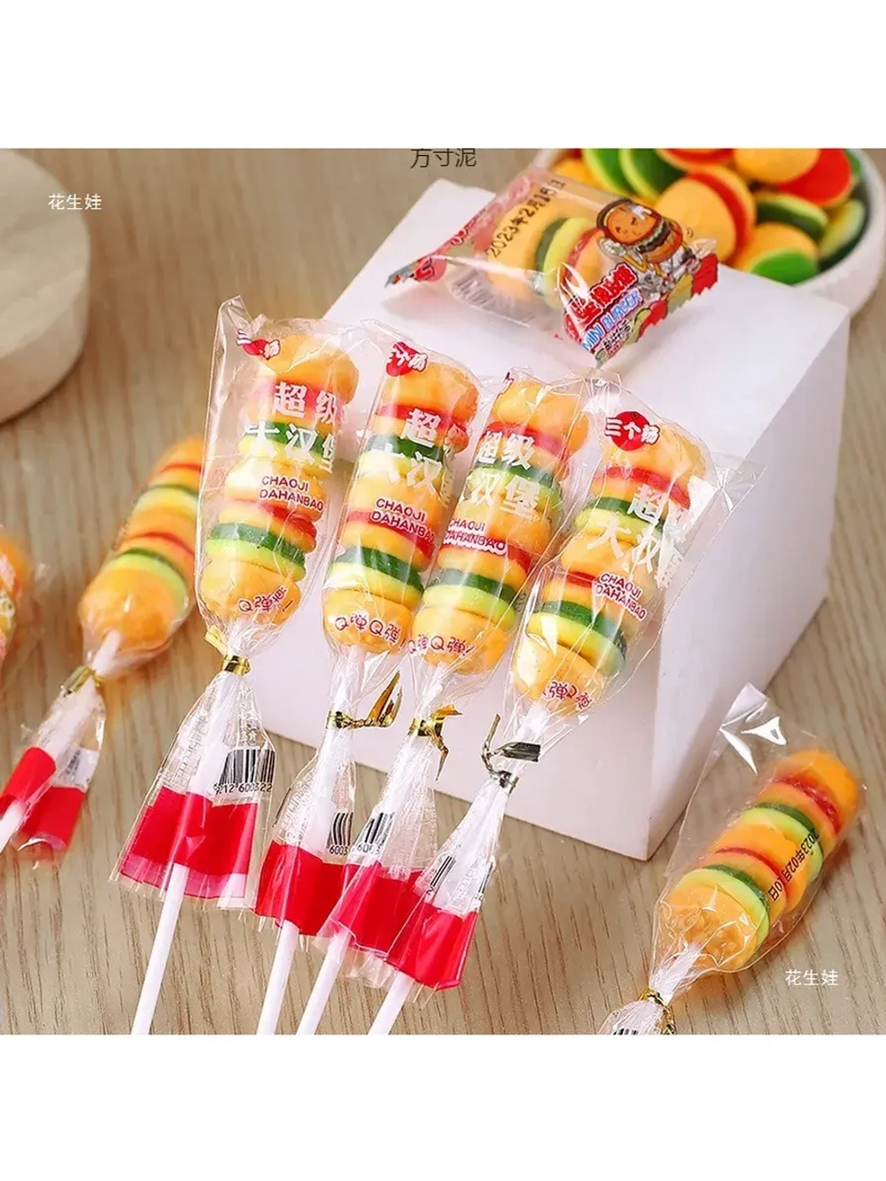 Жевательный мармелад Бургеры на палочке 22 г * 20 шт